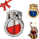 Kerosene Lighter, Swing-arm Ignition, Transparent Fuel Tank, Reusable, Metal Body, Ideal as a Gift.(Silver)