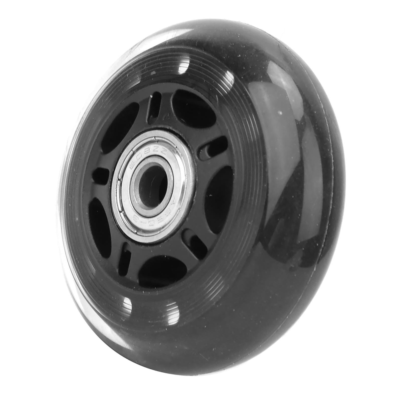 3in Casters Wheel Black Transparent Silent PU with 608ZZ Bearing Skates Luggage Cart, Multifunctional Accessory For Home Use