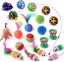 Kit 7 Brinquedos para Gatos Ratinho Bolinha Varinha Gatinho