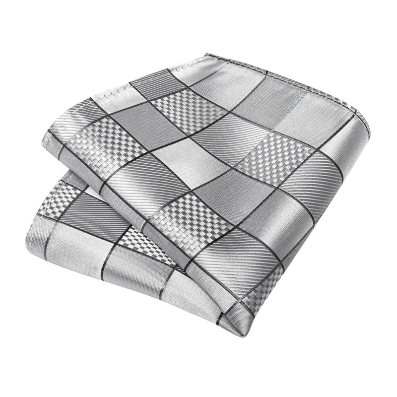 Corbata a cuadros para hombre 8cm formal con accesorios miniatura 6