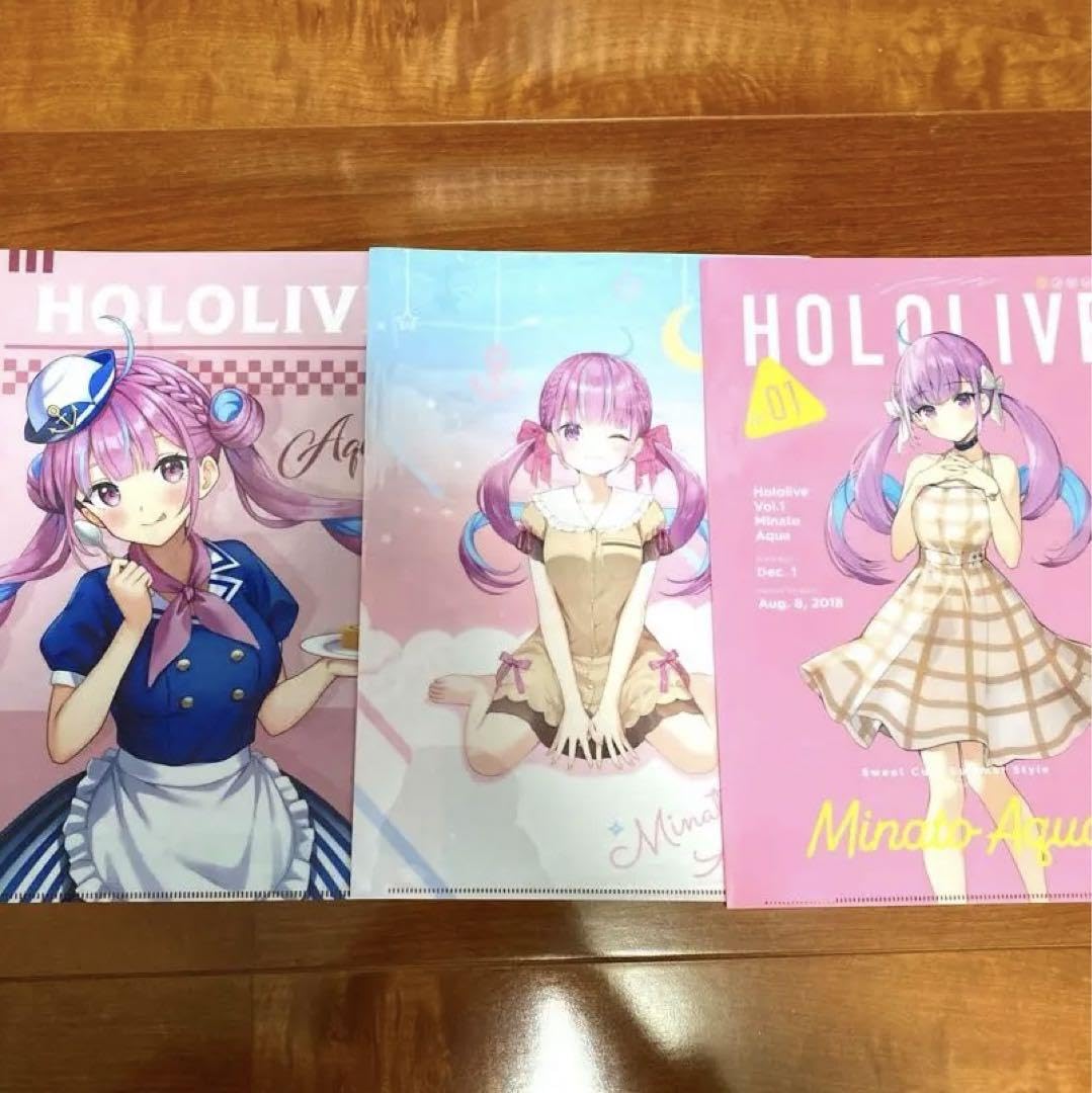 Amazon.co.jp: 湊あくあ コンビニコラボ3種クリアファイルセット