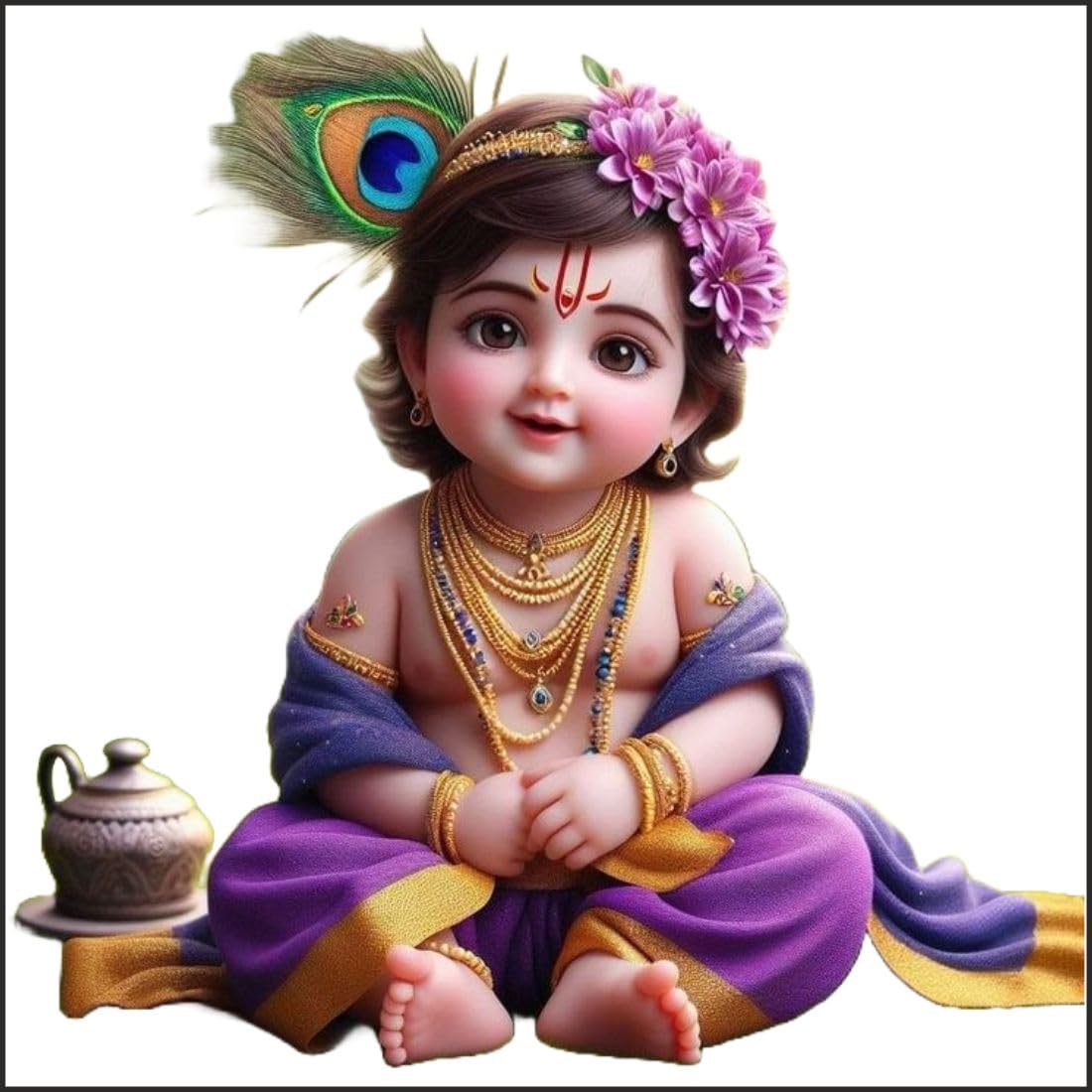 Luxe Decore Little Krishna Vinyl Wall Sticker for Kids Room, Bedroom, Living Room, (Size -42 Cm X 40 Cm) (B0D7MRPQLN) Amazon Price History, Amazon Price Tracker