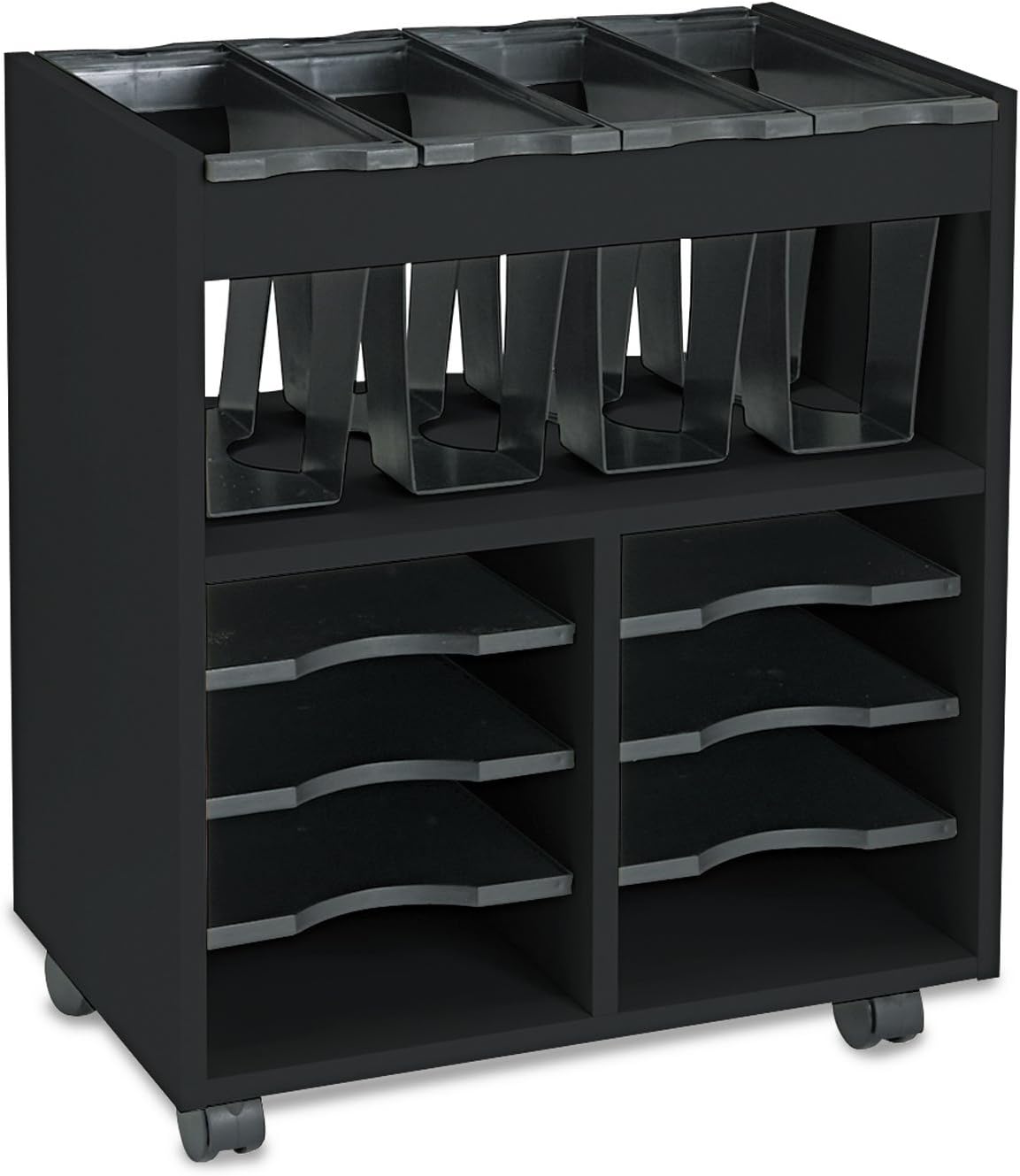 Safco Go Cart Mobile Cart, Rolling File Organizer, Includes 4 Removable Plastic Tubs for Letter-Size Hanging Files & 6 Pullout Shelves