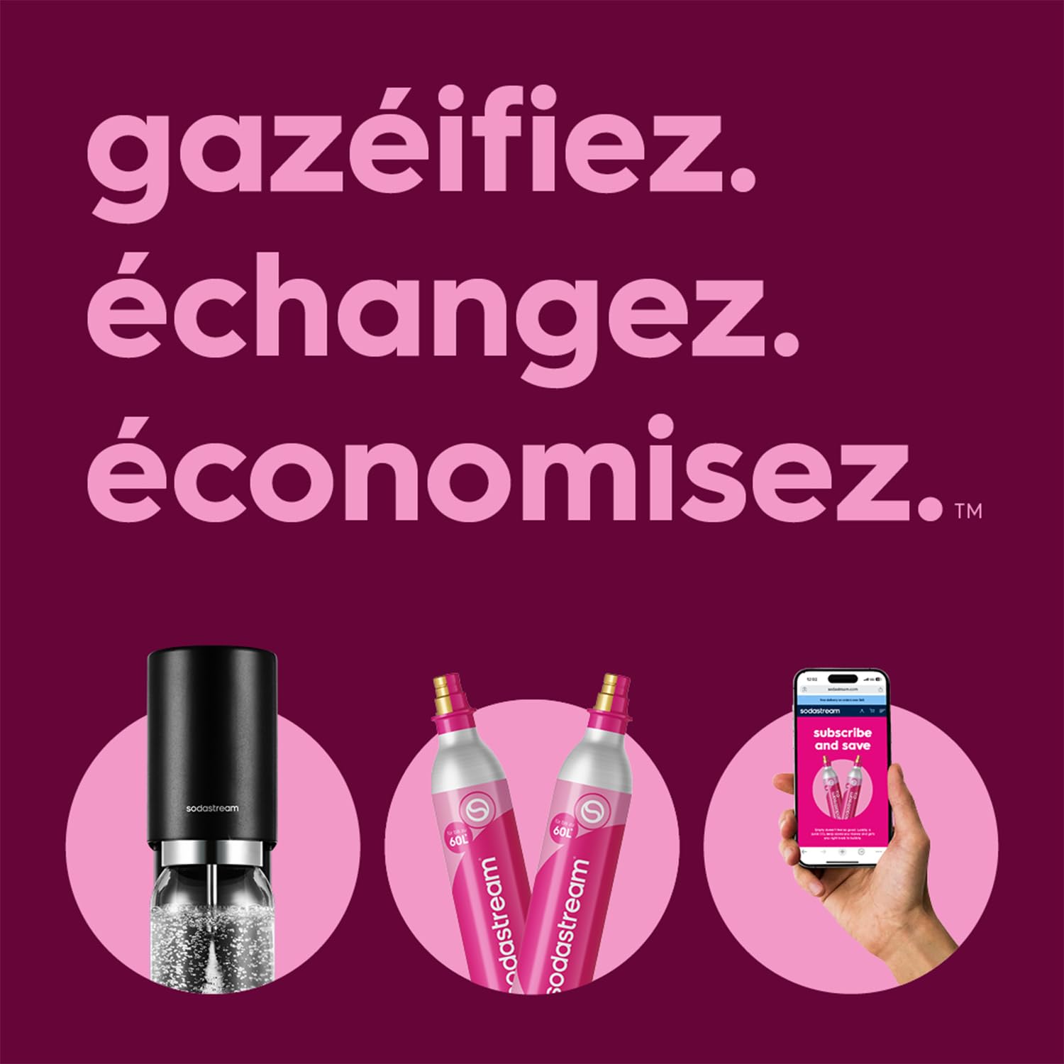 Sodastream Ensō – Machine à eau pétillante avec système CO₂ Quick Connect, cylindre de gaz 60L, 3 bouteilles 1L sans BPA et chiffon de nettoyage inclus, noire