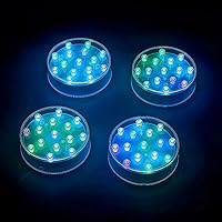 Vista 15 de Simplelight Base de luz LED de 4 pulgadas para centros de mesa, con 15 luces LED blancas superbrillantes (luz base LED de 4 pulgadas, blanco)