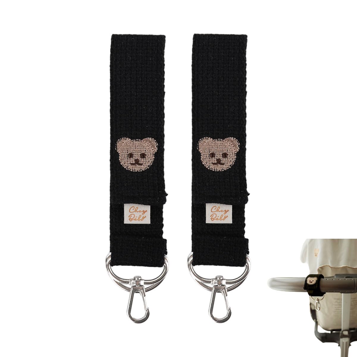 SNOWIE SOFT® 1 Pair Baby Stroller Hook Bear Stroller Hooks Adjustable Bag Hanging Hooks-image-14