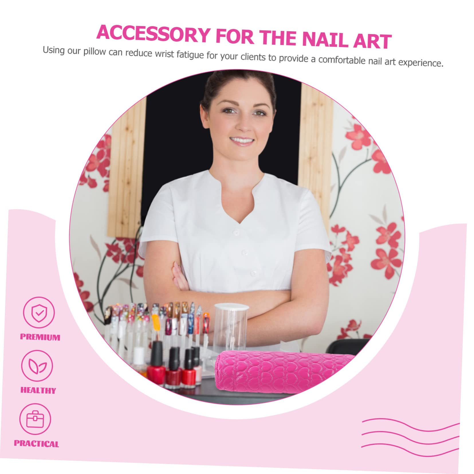 minkissy 5piezas Cojín De Manicura Reposabrazos Almohada Para Uñas Diseño De Cuadros y Práctica Para Salones De Belleza Reducción De Fatiga La Manicura