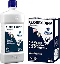 Clorexidina Shampoo e Sabonete Antisséptico para Cães e Gatos, Antiqueda, Antisseborreico