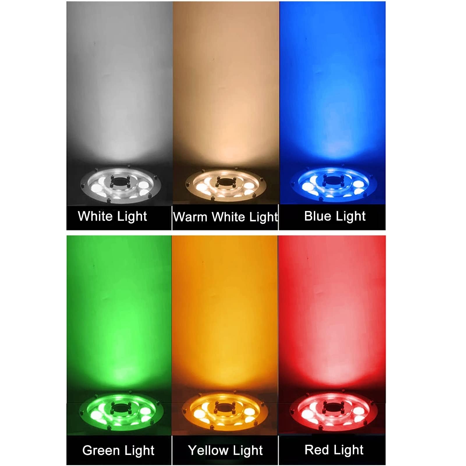 Luz Subacuática Impermeable, Luz LED Para Fuente Con Orificio Central, Foco Subacuático De Anillo IP68 De Acero Inoxidable De 12V/24V Para Estanques, Piscinas, Hoteles, Fuentes(White,18W(12V))