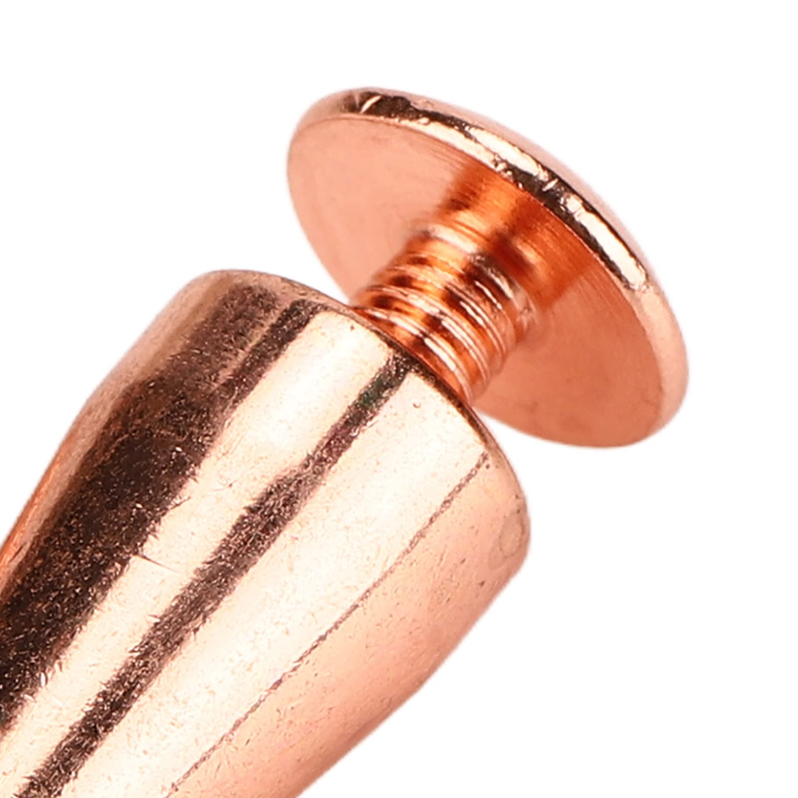 100 Juegos Punk Cone Spikes Screwback Studs Galvanoplastia Oro Rosa Remaches De Metal Tornillo Para Bricolaje Trabajo Artesanal De Cuero, Bolsos Cinturones Zapatos Adorno(10 * 28mm)