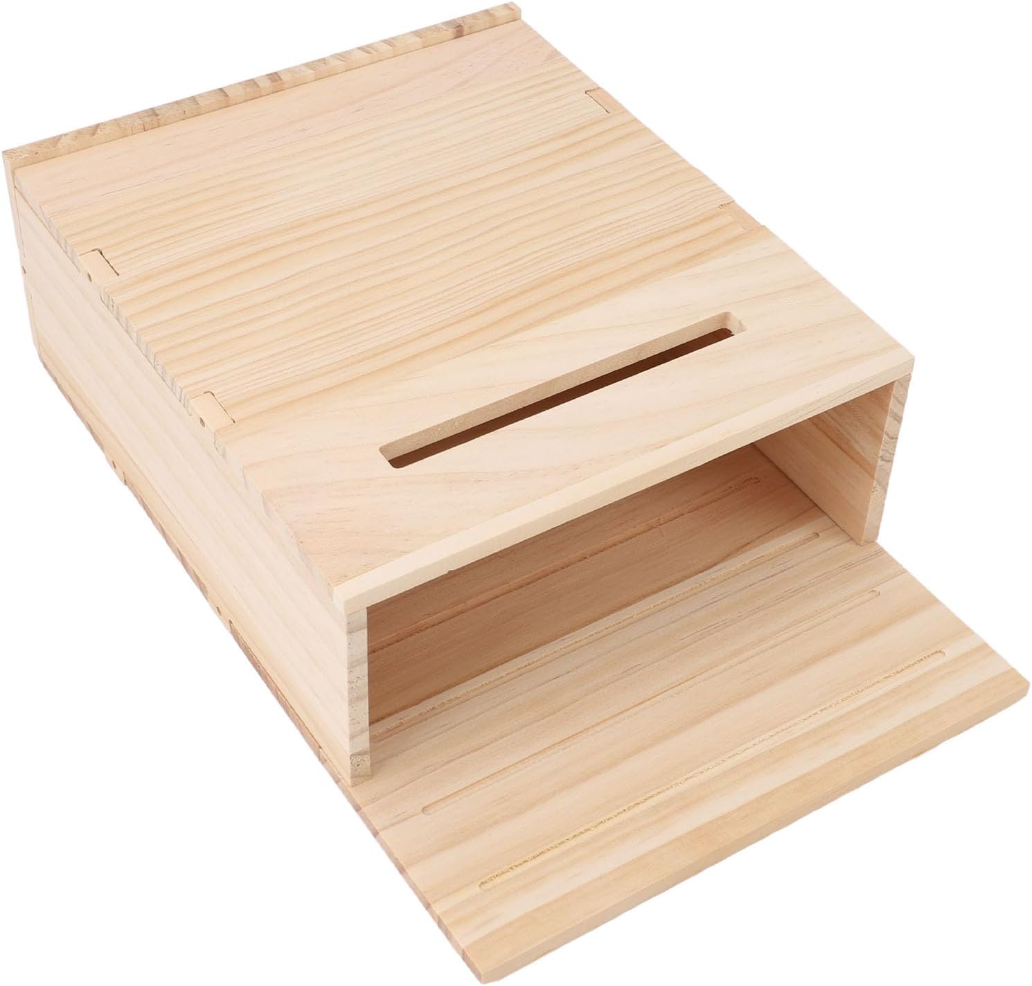 Wooden Bat House, Outdoor Bat Shelter, Handcrafted Single Chamber Bat Box with Weatherproof Coating, Stable Construction for Garden Patio Yard, Includes Suspension Plate and Screws