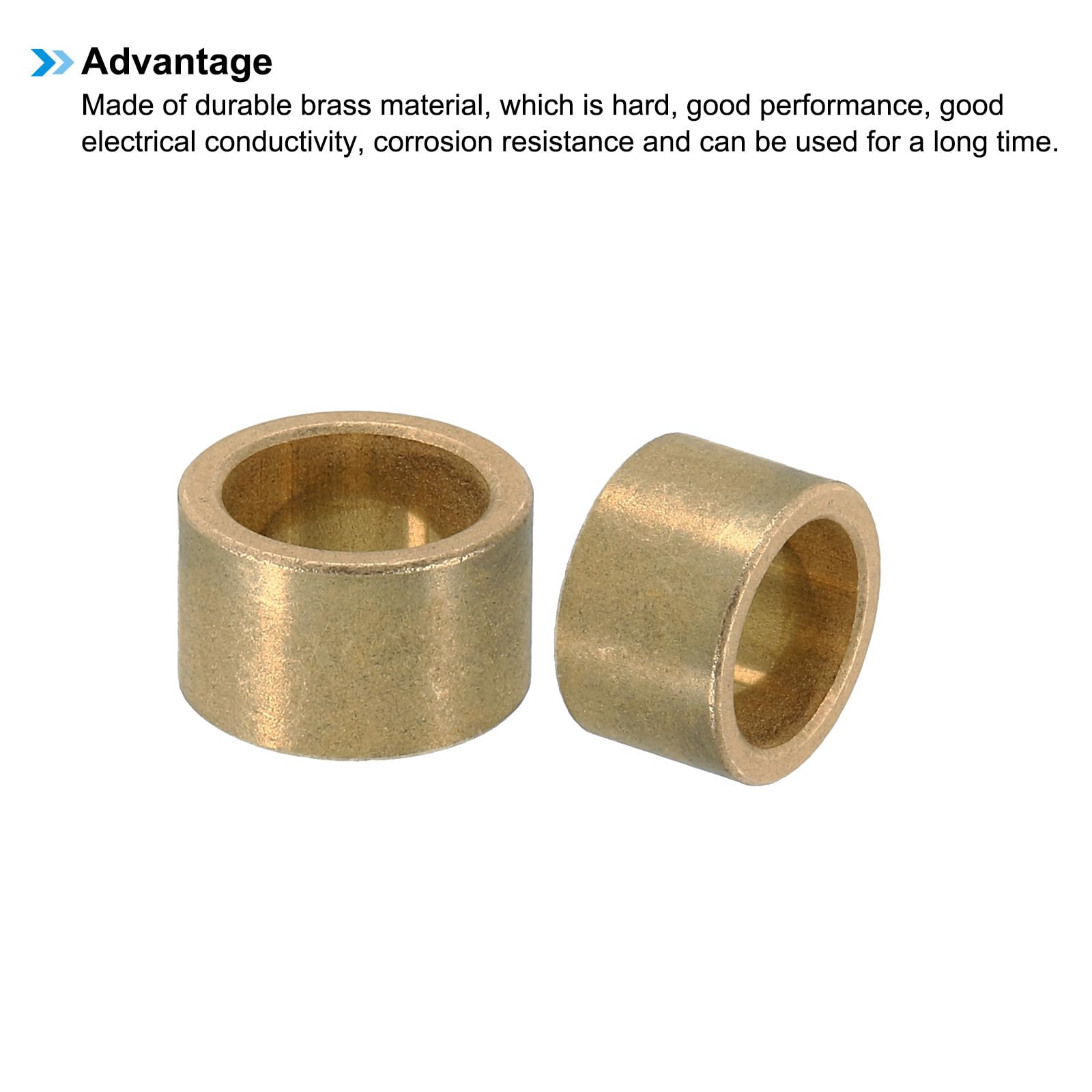 PATIKIL M12 Brass Spacers, 4 Pcs Metal Spacer Brass 12mm ID x 16mm OD x 10mm L Brass Spacers Screw Standoff for 1/2 Inch or M12 Screw - Image 4