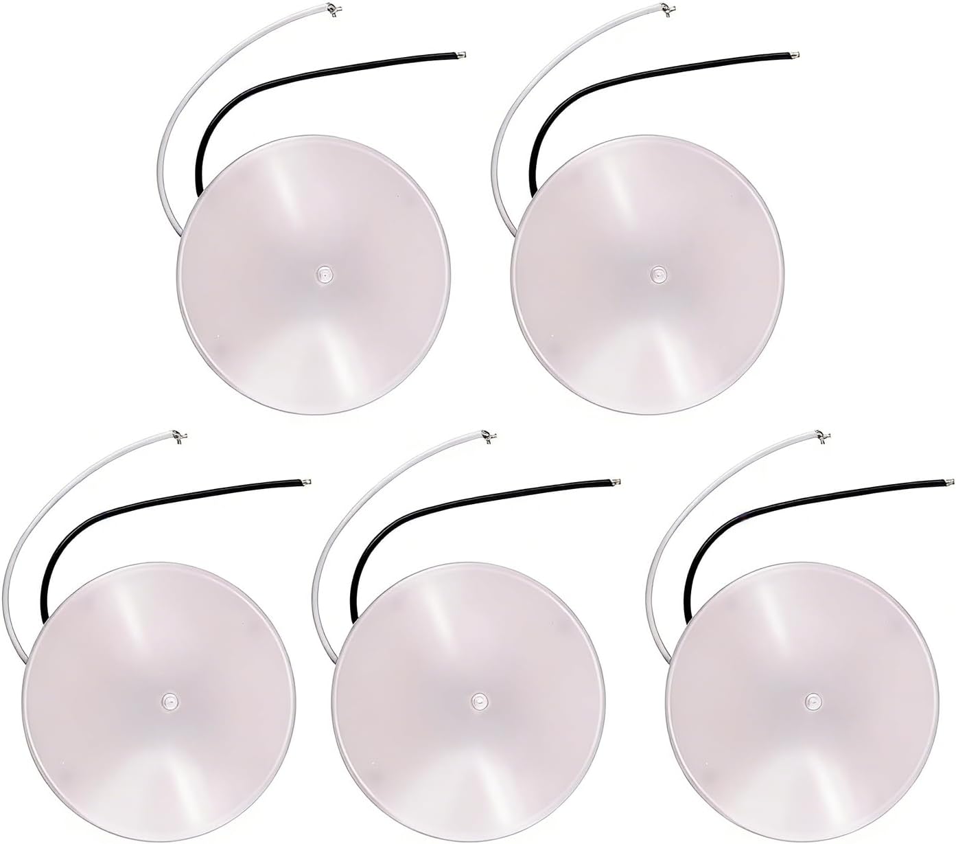 5Pcs 001-1051 LED RV Dome Light With Switch(4.5" Diameter 12V) Compatible With Camping Vehicles RVs And Trailers, Light Color: Warm Yellow (5)