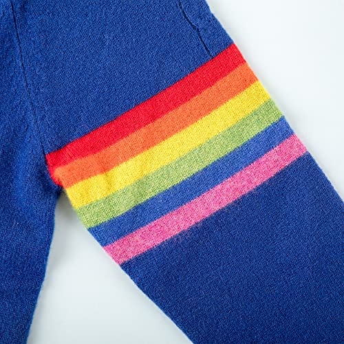 BEYOND FASHION Big Kids Unisex 100% Cashmere Sweater Pullover Rainbow Stripe Long Sleeve4