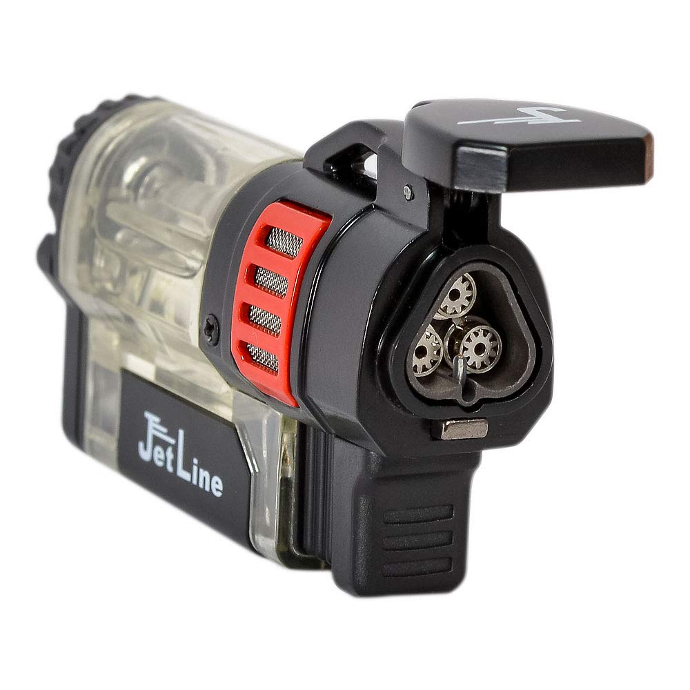 Jetline Diego Triple Torch- Cigar Lighter - Red - with Punch Cutter