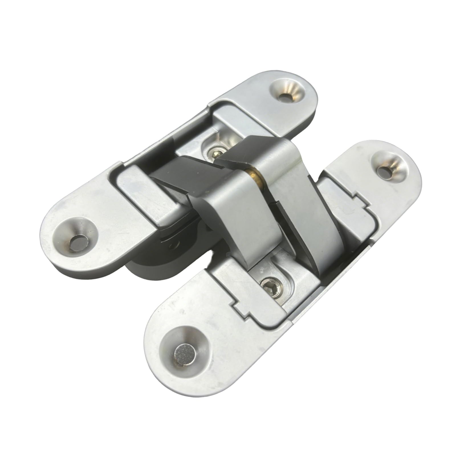Mekalero Silver Left Open Invisible Door Hinges 180 Degree Swing Concealed Hinge Heavy Duty Zincs Alloy Butt For Wood, Folding Zincs Alloy Butt