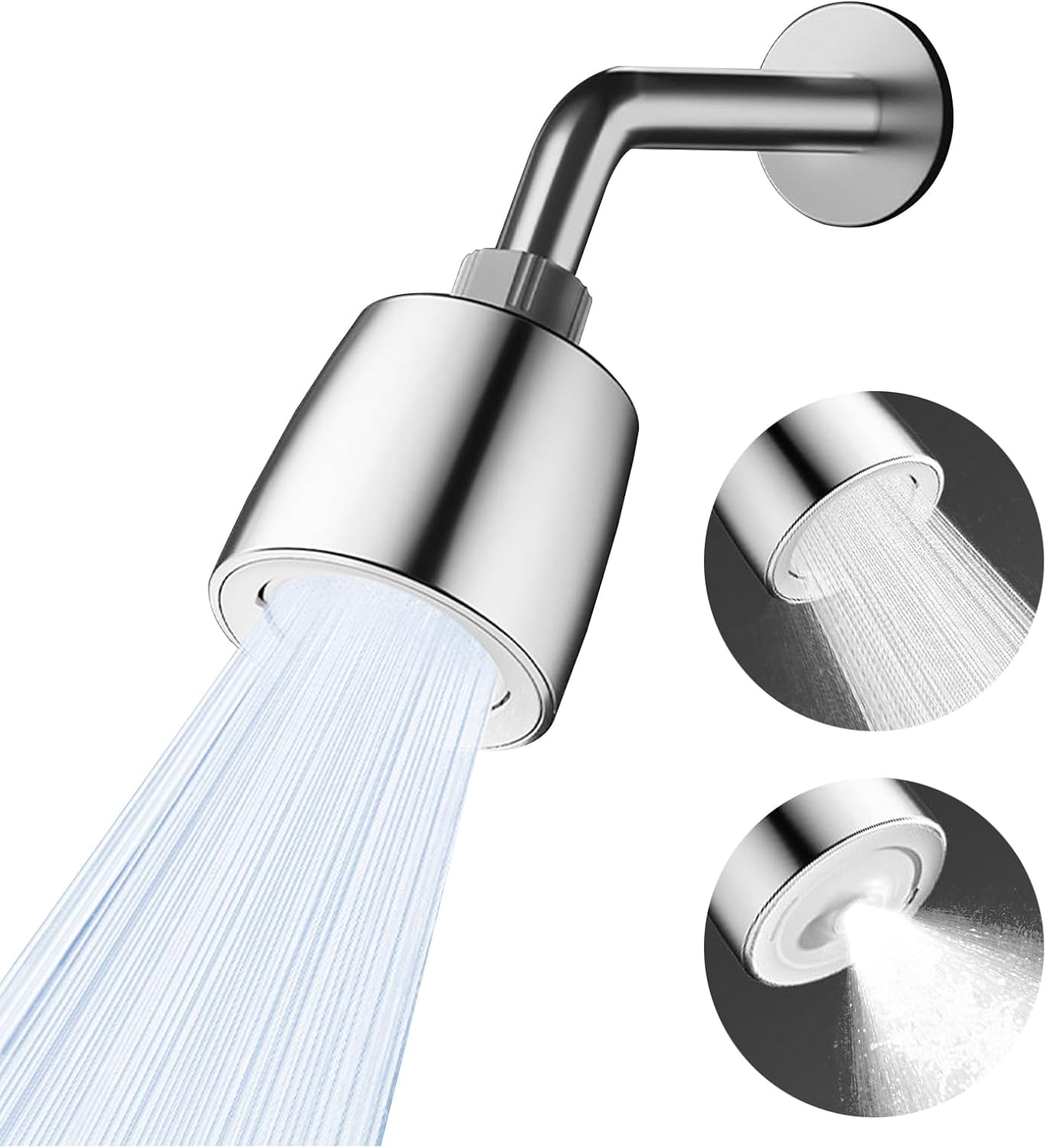 2-Mode High Pressure Shower Head - High Flow Fixed Showerheads (2.8 Inch Chrome) - Easy Clean Adjustable Replacement for Your Bathroom Shower Heads - Anti-Clogging Design