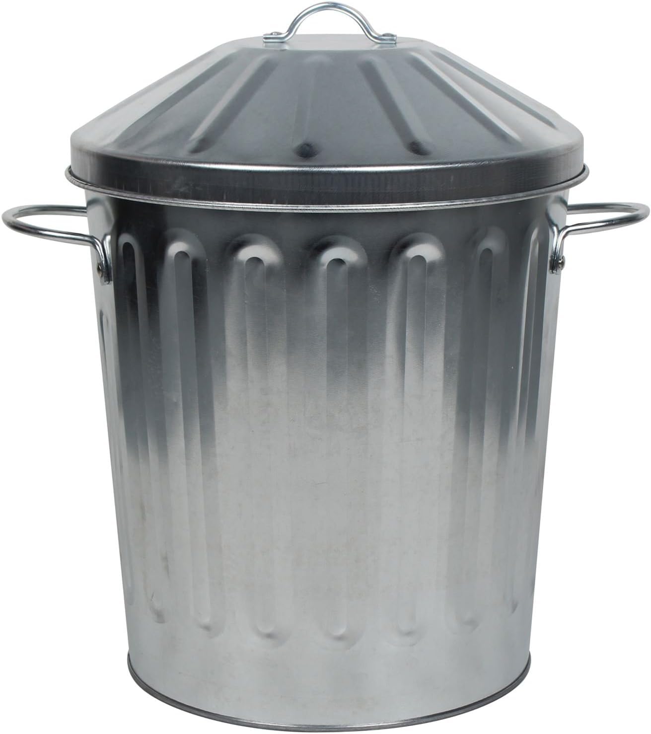 HomeXpress Galvanised Steel Metal Dustbin | Small 15L, Medium 60L, Large 90L | Rubbish Bin & Storage Unit – Ideal for Garden Waste, Household Trash, Animal Feed, Paper (Large)