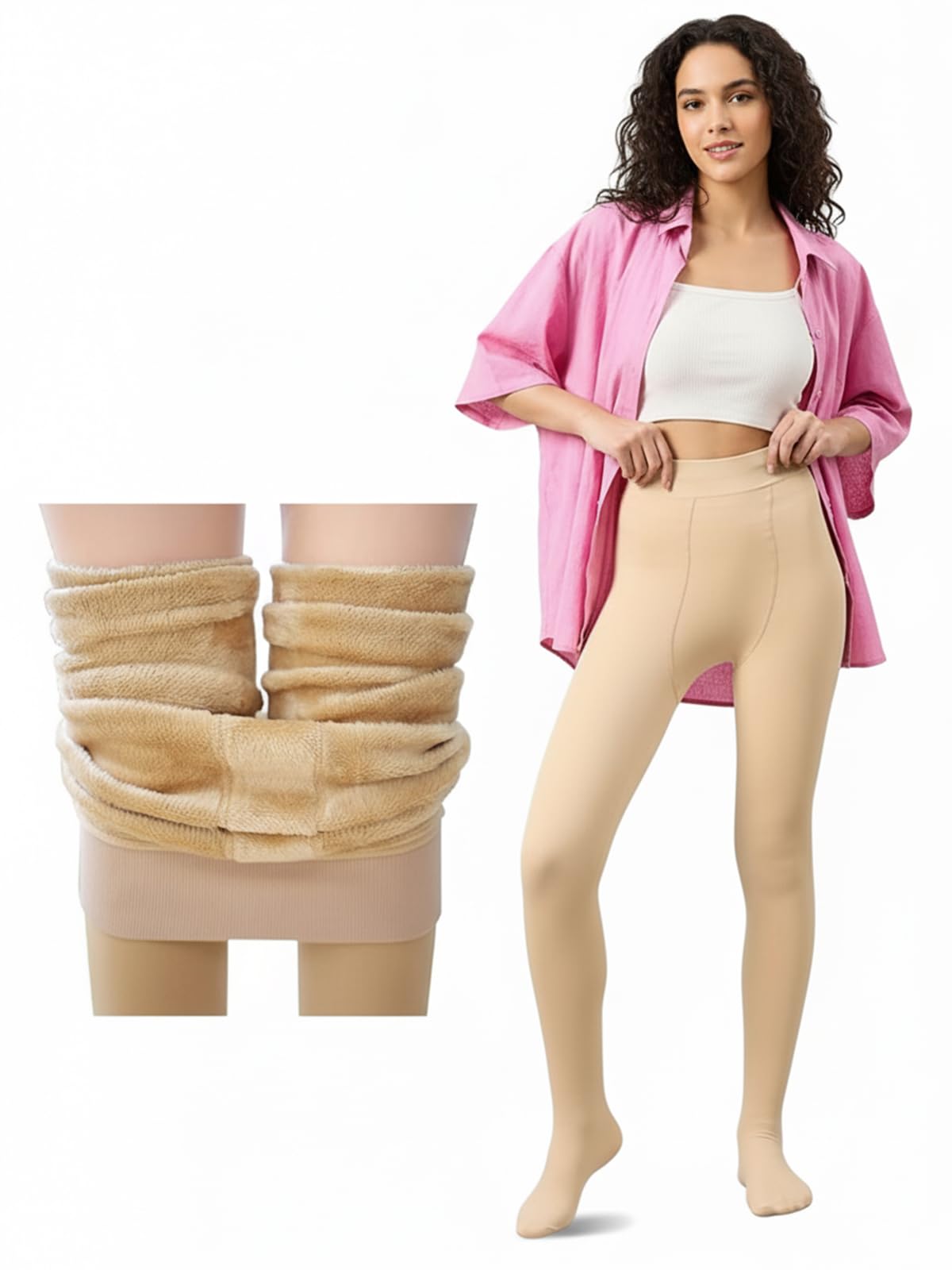 Thermal Fleece Warm Winter Leggings | Skinny Fit Mid Rise | Stockings | Women Tights| Stretchable (Free Size)