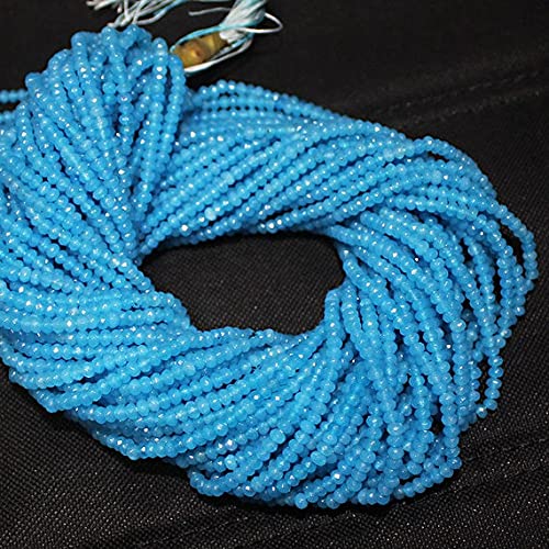 Jade bleu perles de 3mm éliminez les défauts de taille dans vos colliers