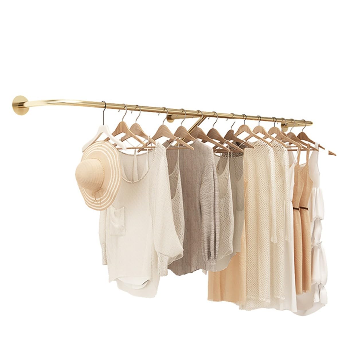 FGXHHS Industrial Wall Mounted Clothes Rail - Versatile Coat Rack for Clothing Stores, Boutiques & Home Use Display Solut nizat