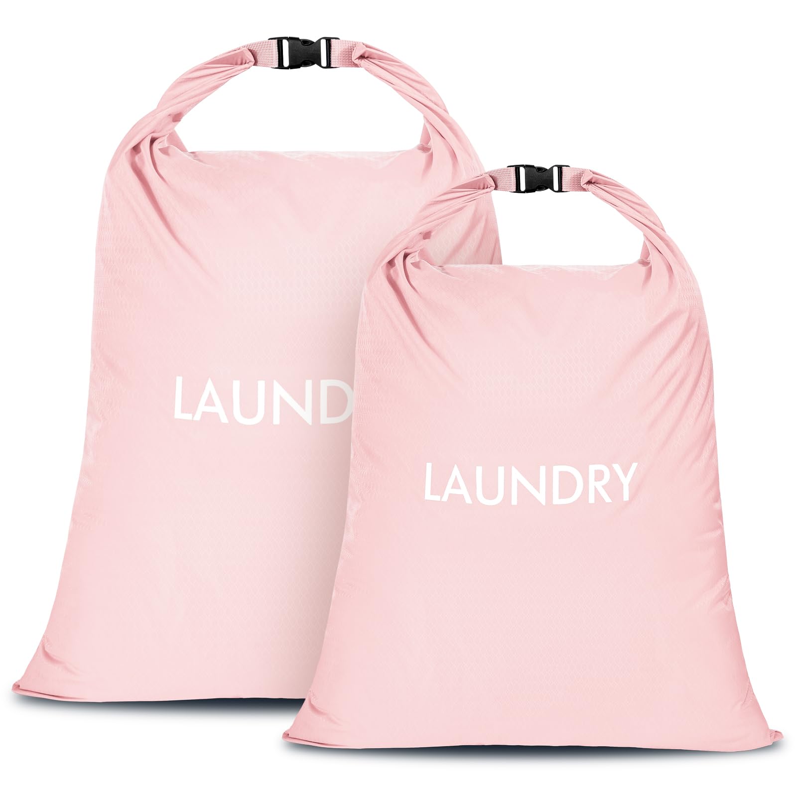 2 Pack Travel Laundry Bag, Nylon Washing Bags for Laundry, Roll Top Wet Dry Bag for Swimming Yoga Bathing Suit Workout, Dirty Clothes Storage Organiser