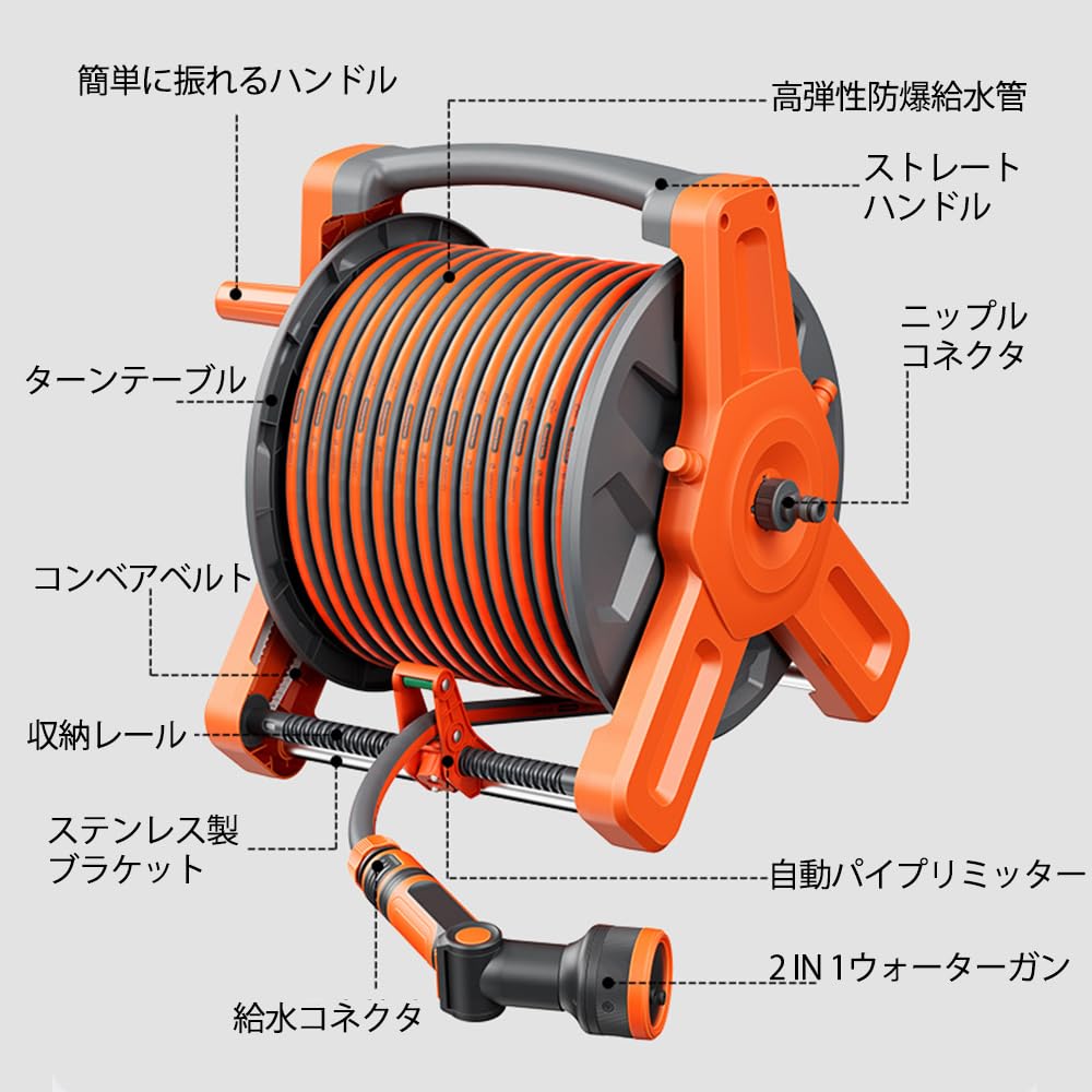 GARDENA散水ホース用手巻きリールオレンジ 楽天市場】ホースリール 20m（カラーオレンジ）（ホース｜散水・潅水