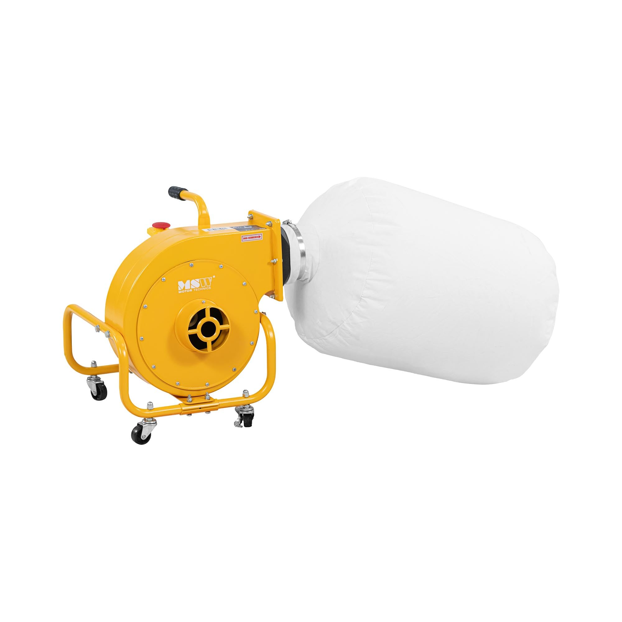 MSW Unità di aspirazione mobile 850 m³/​h - 56 L, per il legno, motore 750 W, 2950 rpm, struttura in acciaio robusta, 4 ruote con freni, interruttore sicurezza, aspiratori per trucioli legno