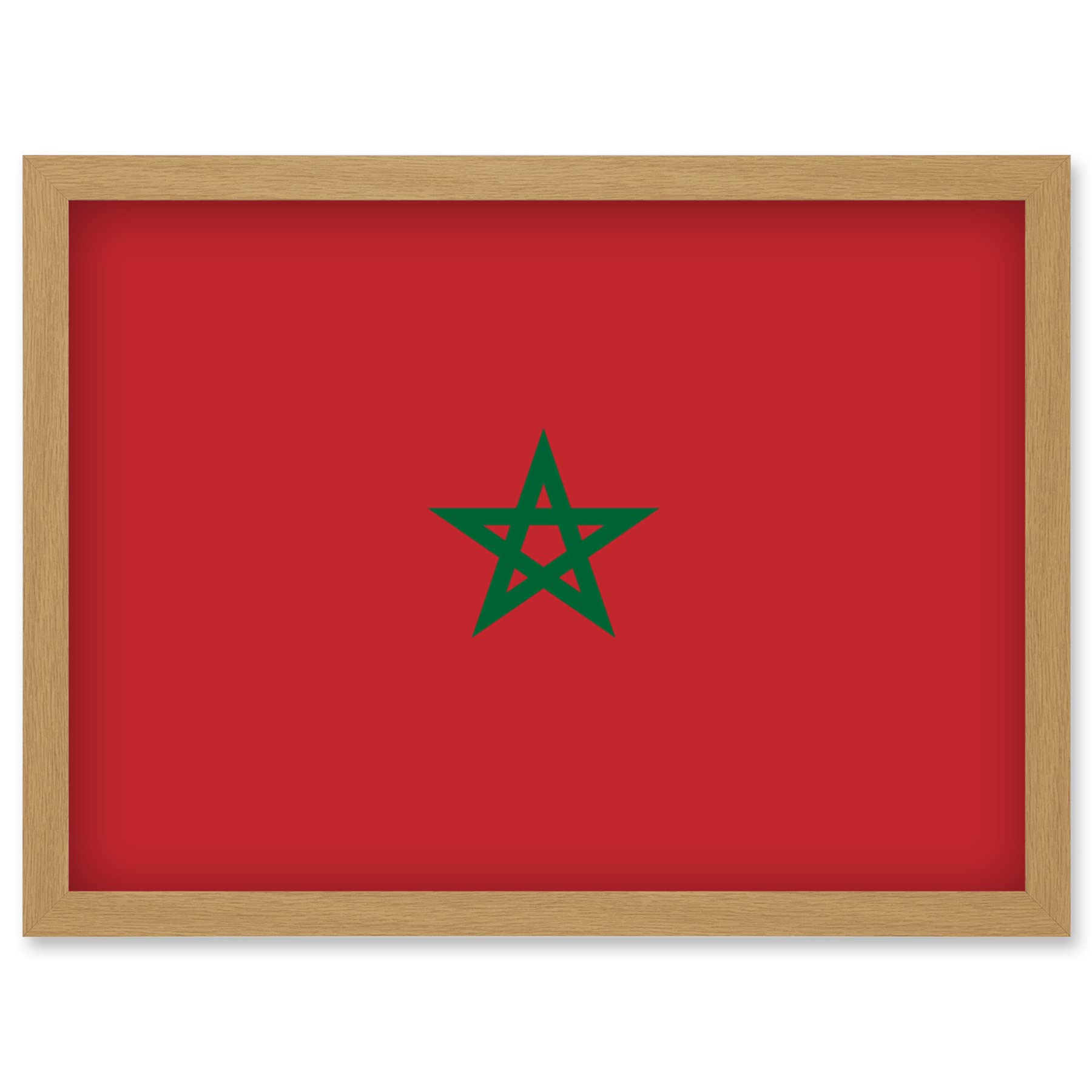 Artery8 Morocco National Flag Patriotic Vexillology World Flags Country Region Poster Artwork Framed Wall Art Print A4