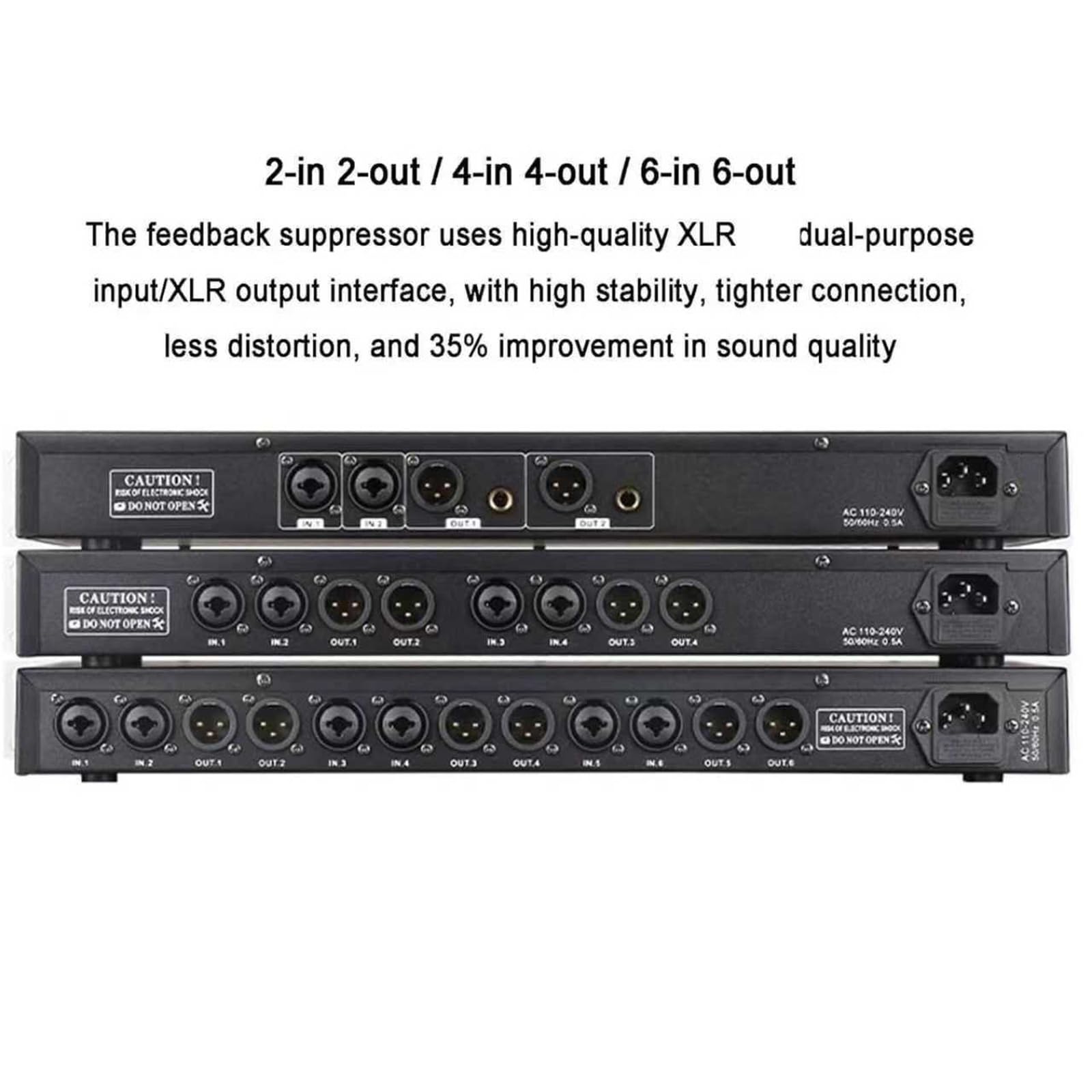 Effettore Pre-stadio Digitale Professionale KTV, Processore Audio Anti-ululato, Miglioramento Del Guadagno Di Trasmissione Del Suono: 5-14 DB, Intensità Di Inibizione A 9 Livelli(6 in 6 out)