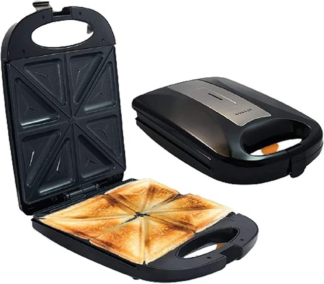 GLP 1200W 4 Slice Sandwich Maker with Non Stick Plates, Multifunction Heating Toast Multifunctional Waffle Light Food, for Home