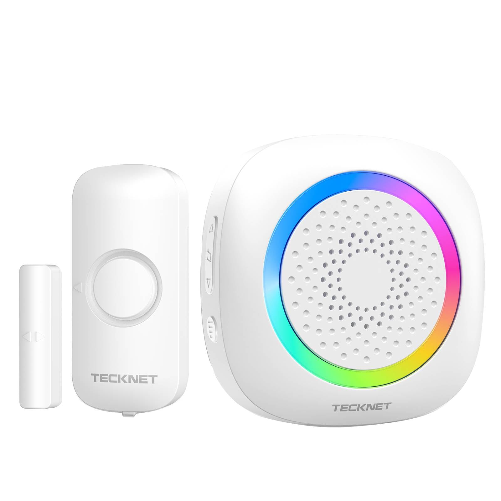 TECKNET Wireless Door and Window Open Sensor Alarm Chime, 1000Ft Operating Range 61 Chimes Adjustable Volume with Mute Mode LED Indicators Door Open Alert, Door Alarm Sensor for Home Store Office