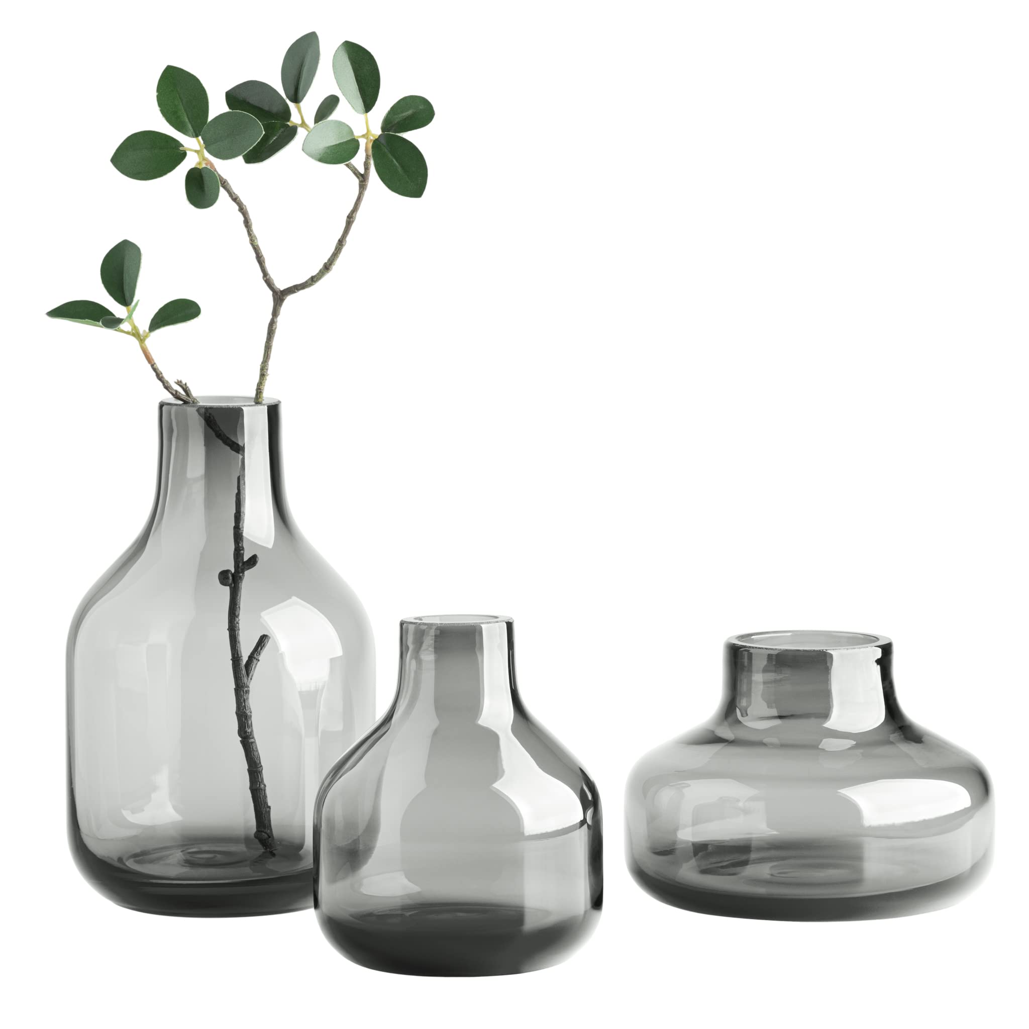 DESYIFO Jarrón De Vidrio Para Flores, Jarrones Transparentes Para Decoracion Jarron Moderno Para Centros De Mesa Jarron Decorativo Para Sala De