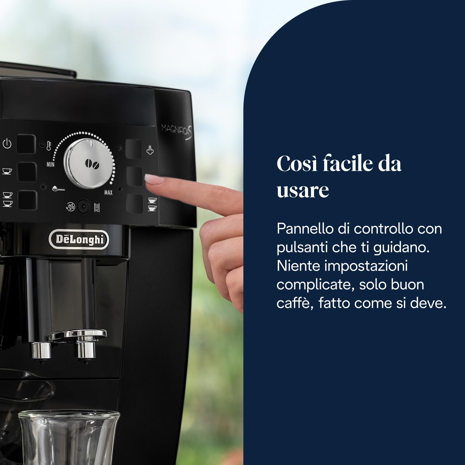 De'Longhi Perfetto Magnifica S ECAM11.112.B, Macchina da Caffè Automatica per Espresso e Cappuccino, Caffè in Chicchi o in Polvere, con Tasti a Selezione Diretta, Spegnimento Automatico, Nero