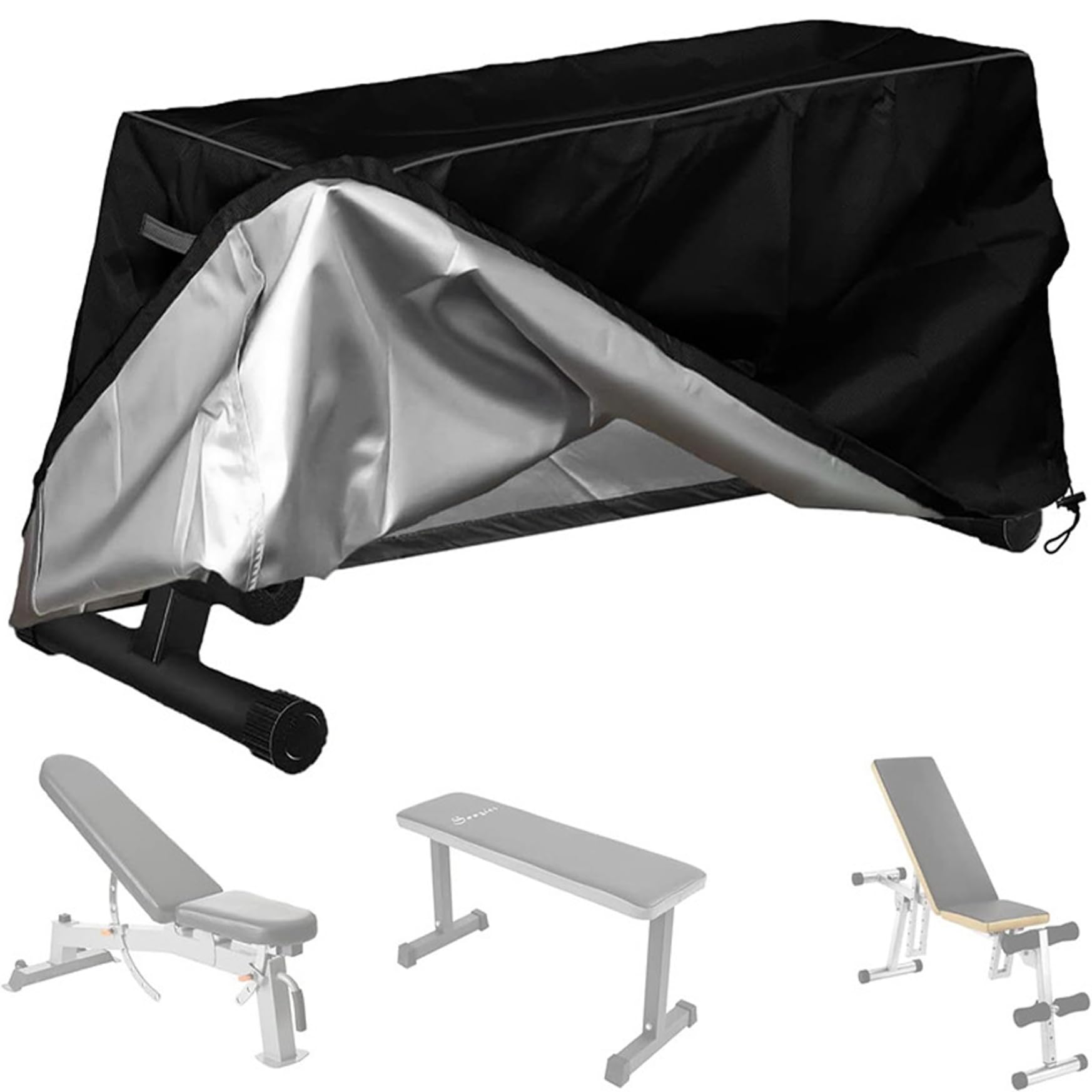 Cubierta de Banco de Peso 60x18x21 Pulgadas Oxford Path Tourproof A Entrenamiento de Banco de Entrenamiento con Polvo con ventilación y cordón