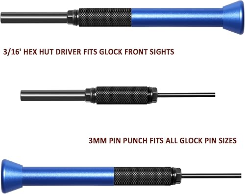 Miniatura 2 de Herramienta 2 en 1 para pistolas Glock, incluye herramienta de mira frontal y herramienta de desmontaje definitiva herramienta de limpieza y