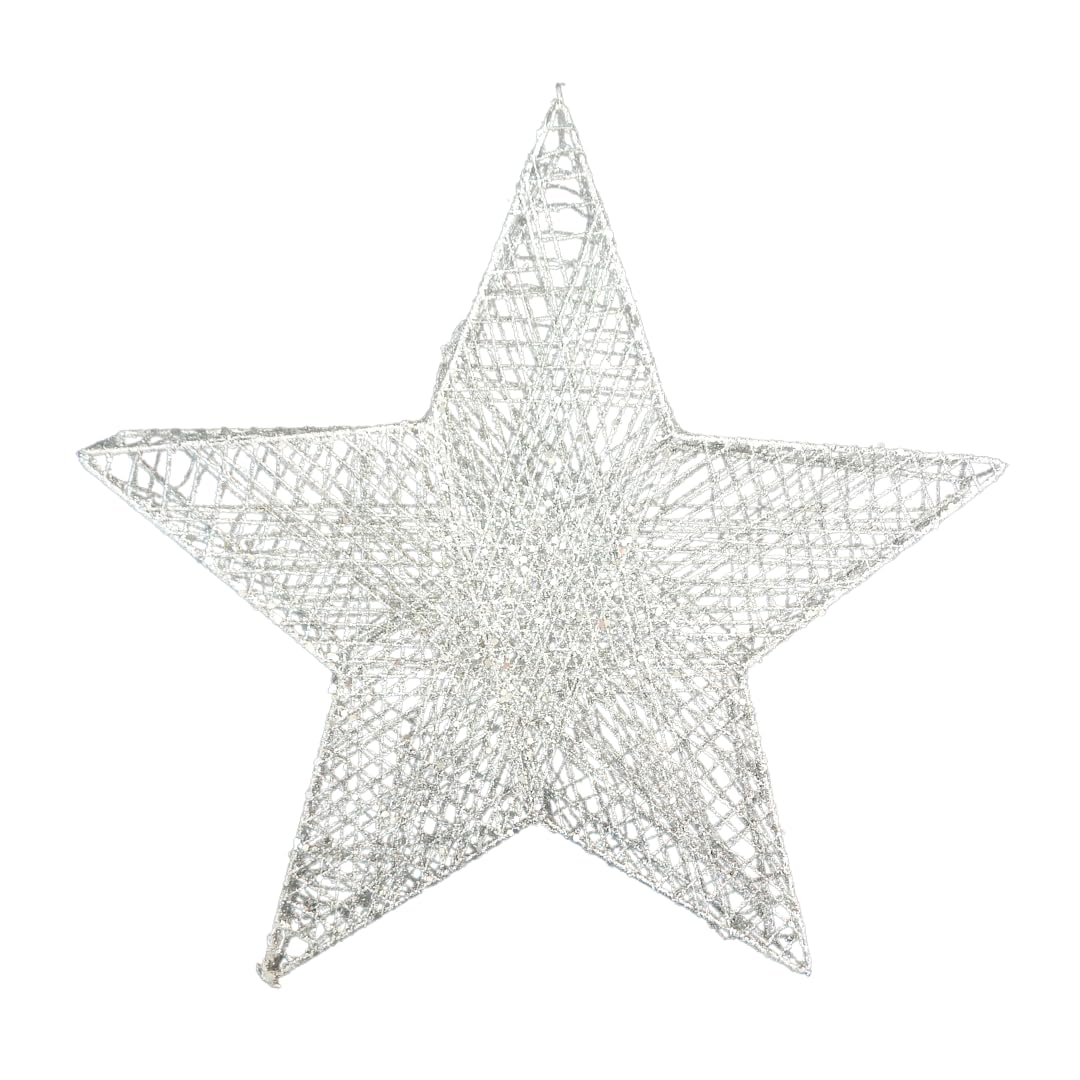 Condition photo showing Good Condition for Large Hanging Glitter Star - Silver