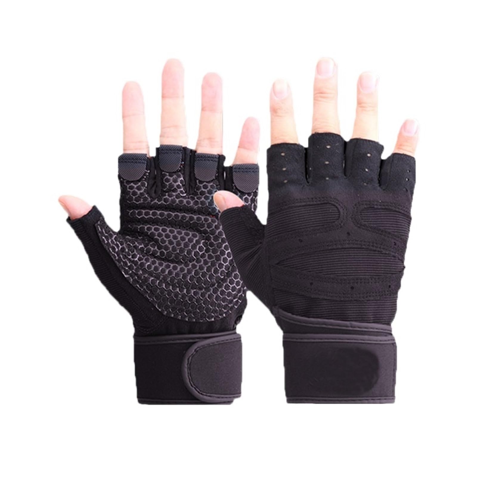 Guanti Palestra MRX Serie Pro Mezzo Dito Con Fascia Polso - Grigi Unisex