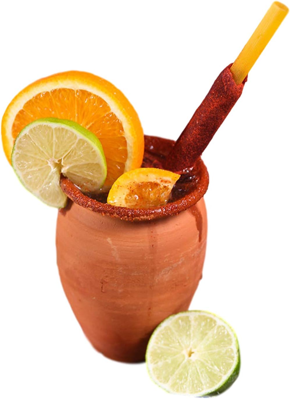 Traditional Mexican Handmade Cantarito, Jarrito Beverage Cups 4 Pcs. 12