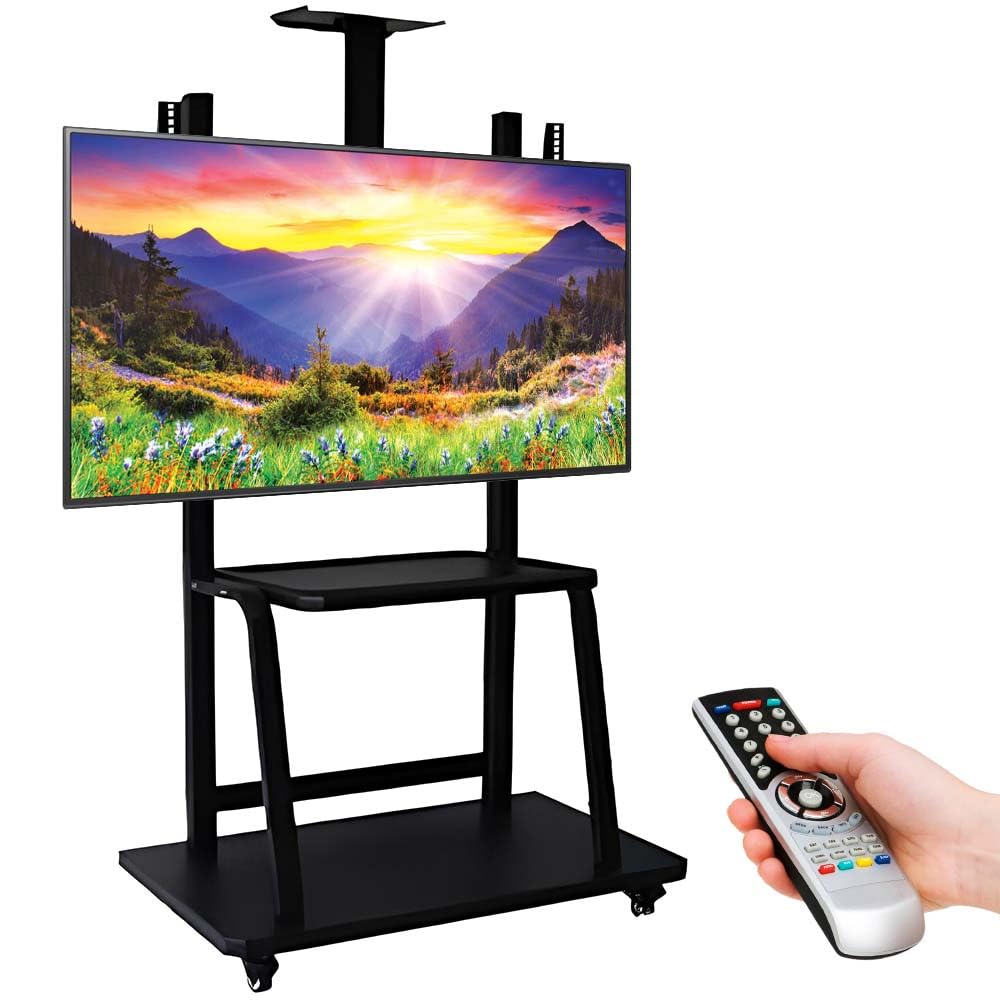 JBM MART TV Cart with Wheels for 32"-75" Inch LCD LED 4K Flat Screen TVs, TV Floor Stand with Shelf Holds Up to 100 lbs | Adjustable Height Trolley Max VESA 900 x 600 mm-image-39