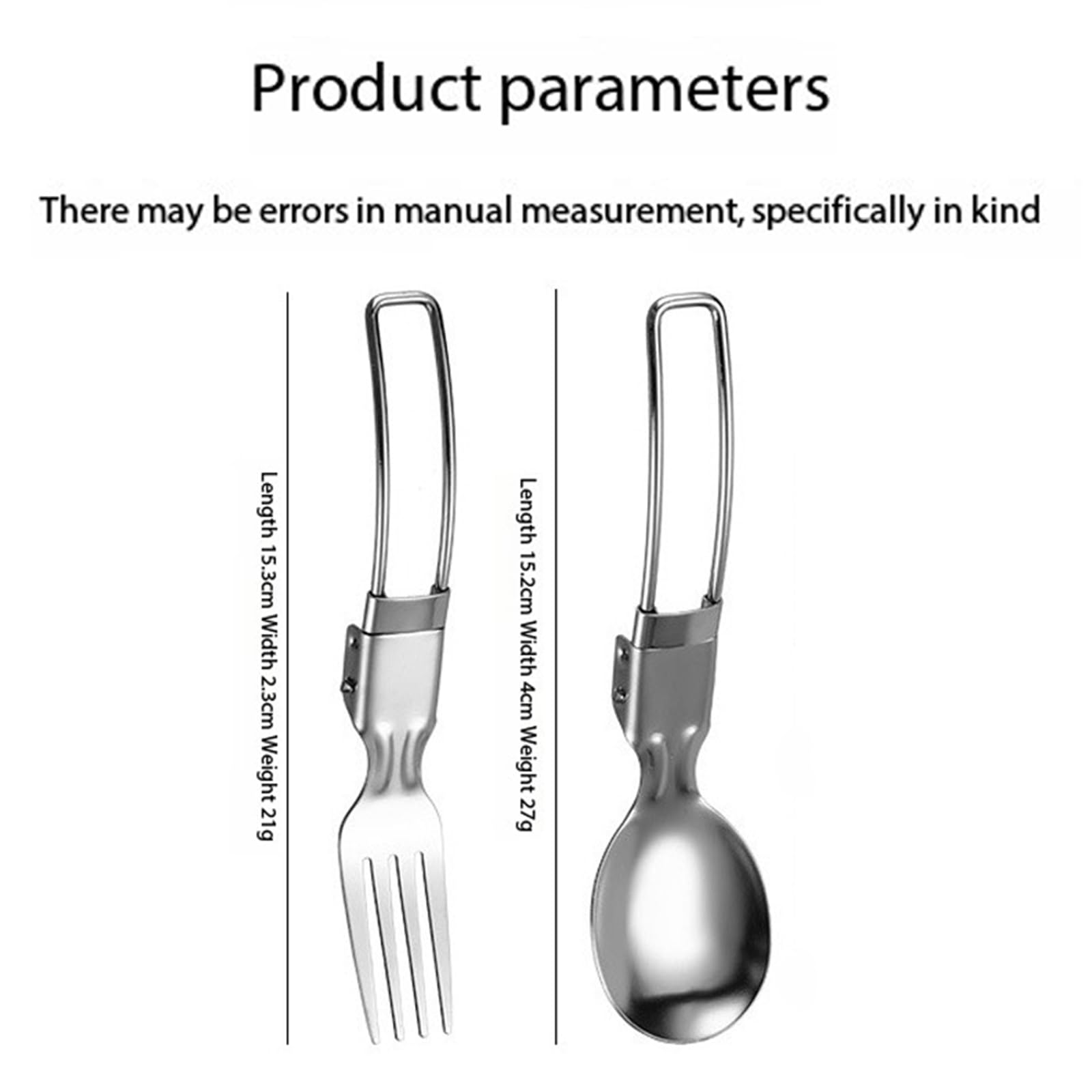 Stainless Steel Camping Utensil Set Folding Spork and Spoon Portable Travel Utensils Kit with Storage Box Perfect for Camping Hiking Backpacking Picnics Outdoor Cooking Essentials