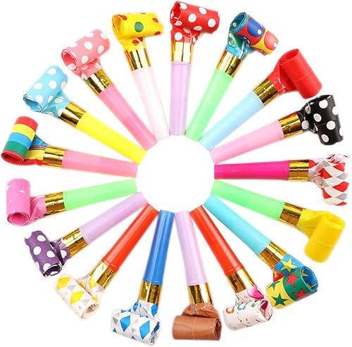 Miniatura 1 de 36 sopladores de fiesta que hacen ruido, recuerdos de fiesta, con flecos, coloridos para fiestas, silbatos de fiesta para juegos de cumpleaños,