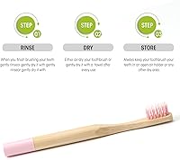 Vista 6 de Cepillos de dientes de bambú para niños, mango biodegradable, sin BPA, ecológico, tamaño para niños, certificado FSC y aprobado por PETA, paquete