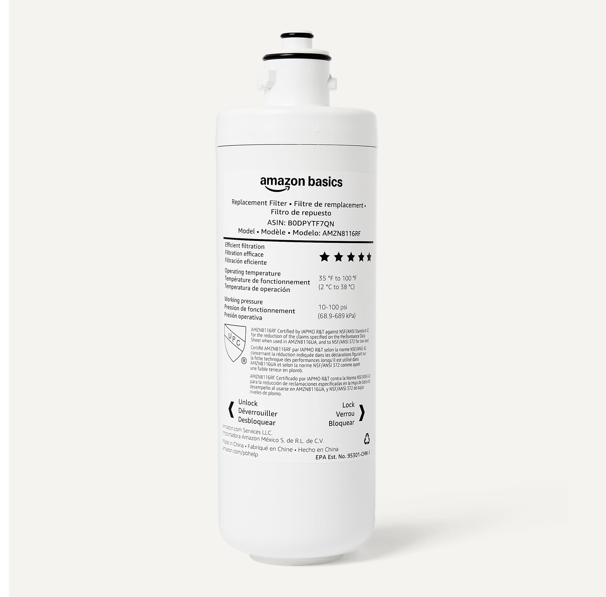 Amazon Basics Under Sink Water Filter System, NSF/ANSI 42