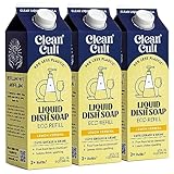 Cleancult Dish Soap Liquid Refills (32oz, 3 Pack) - Dish Soap that Cuts Grease & Grime - Free of Har