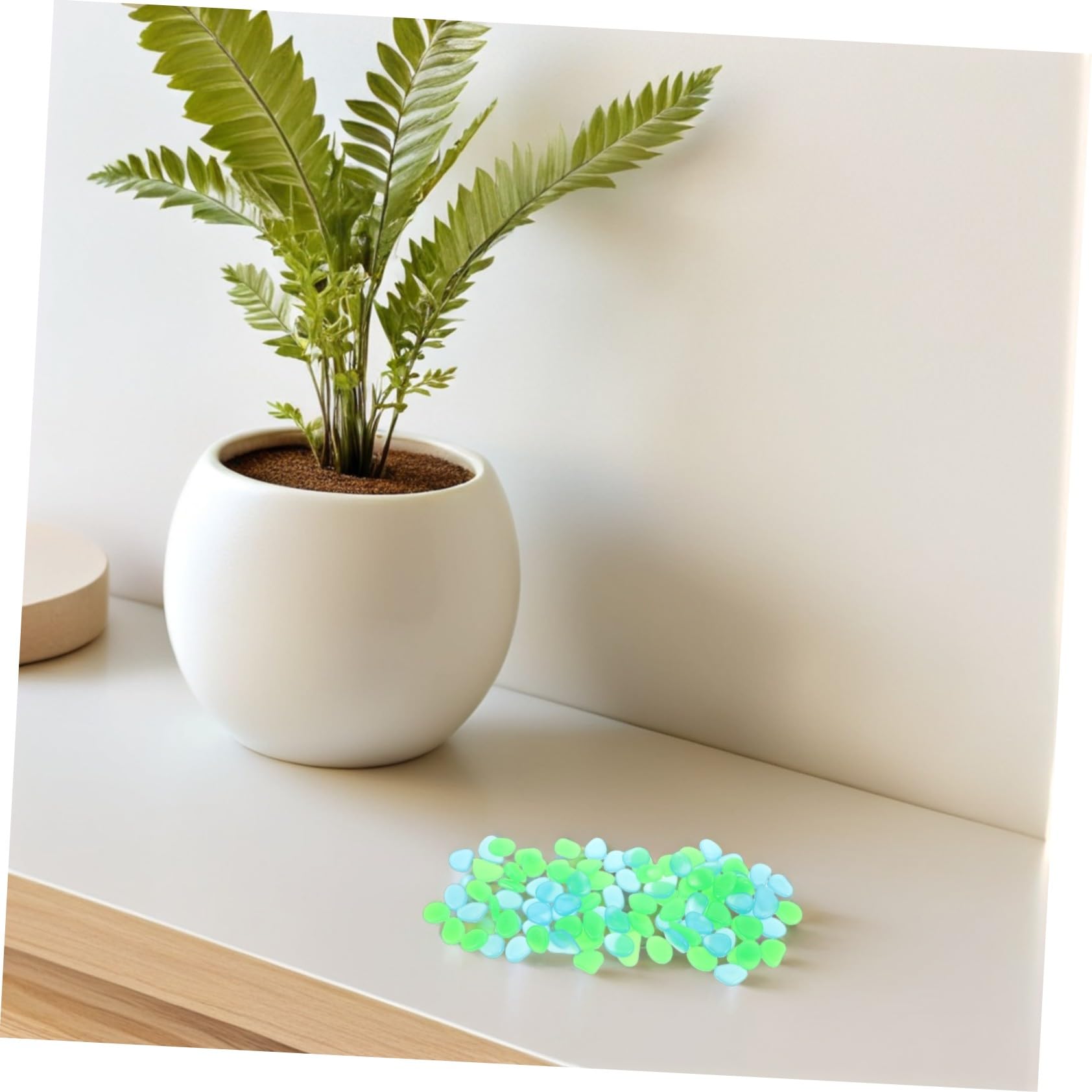 HEMOTON 500 Piezas Piedras Luminosas de Resina para y Jardín Guijarros Decorativos Brillantes sin Tóxicos para Peceras y Paisajismo Exterior