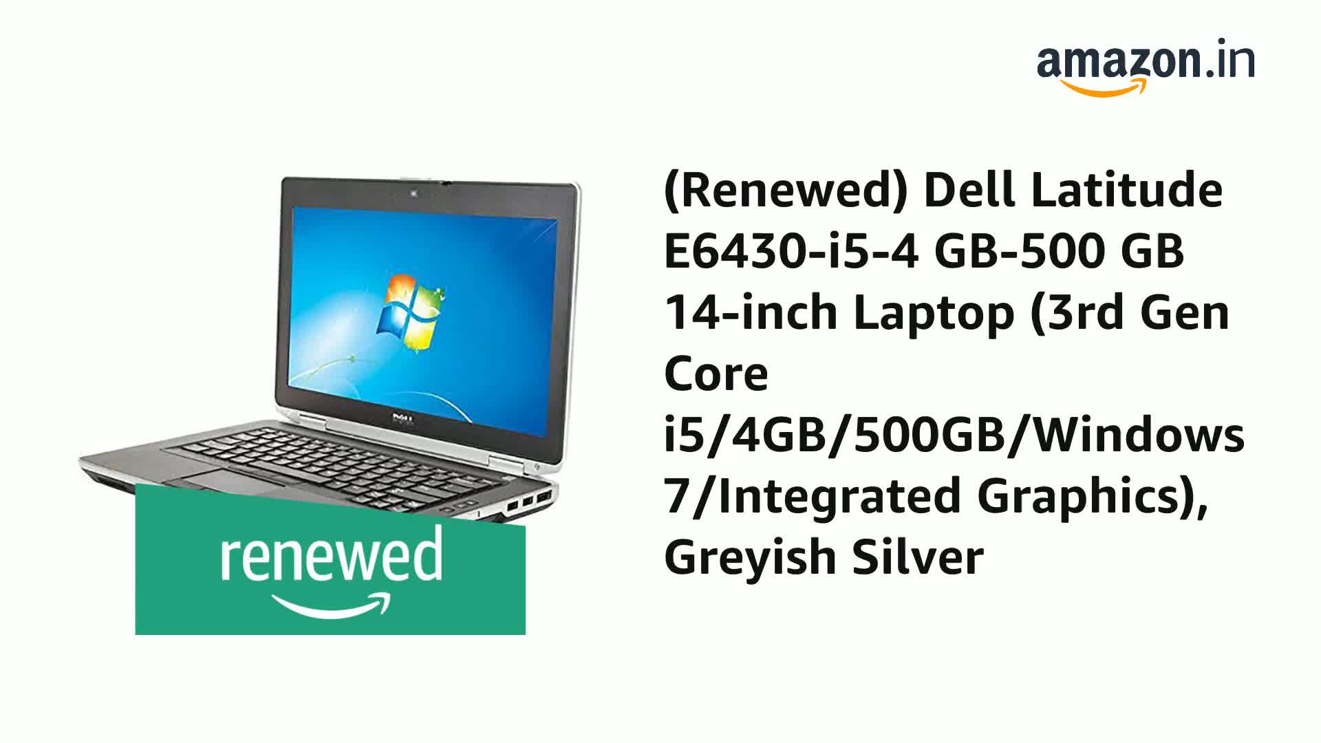 Buy Renewed Dell Latitude E6430 I5 4 Gb 500 Gb 14 Inch Laptop 3rd Gen Core I5 4gb 500gb Windows 7 Integrated Graphics Greyish Silver Online At Low Prices In India Amazon In