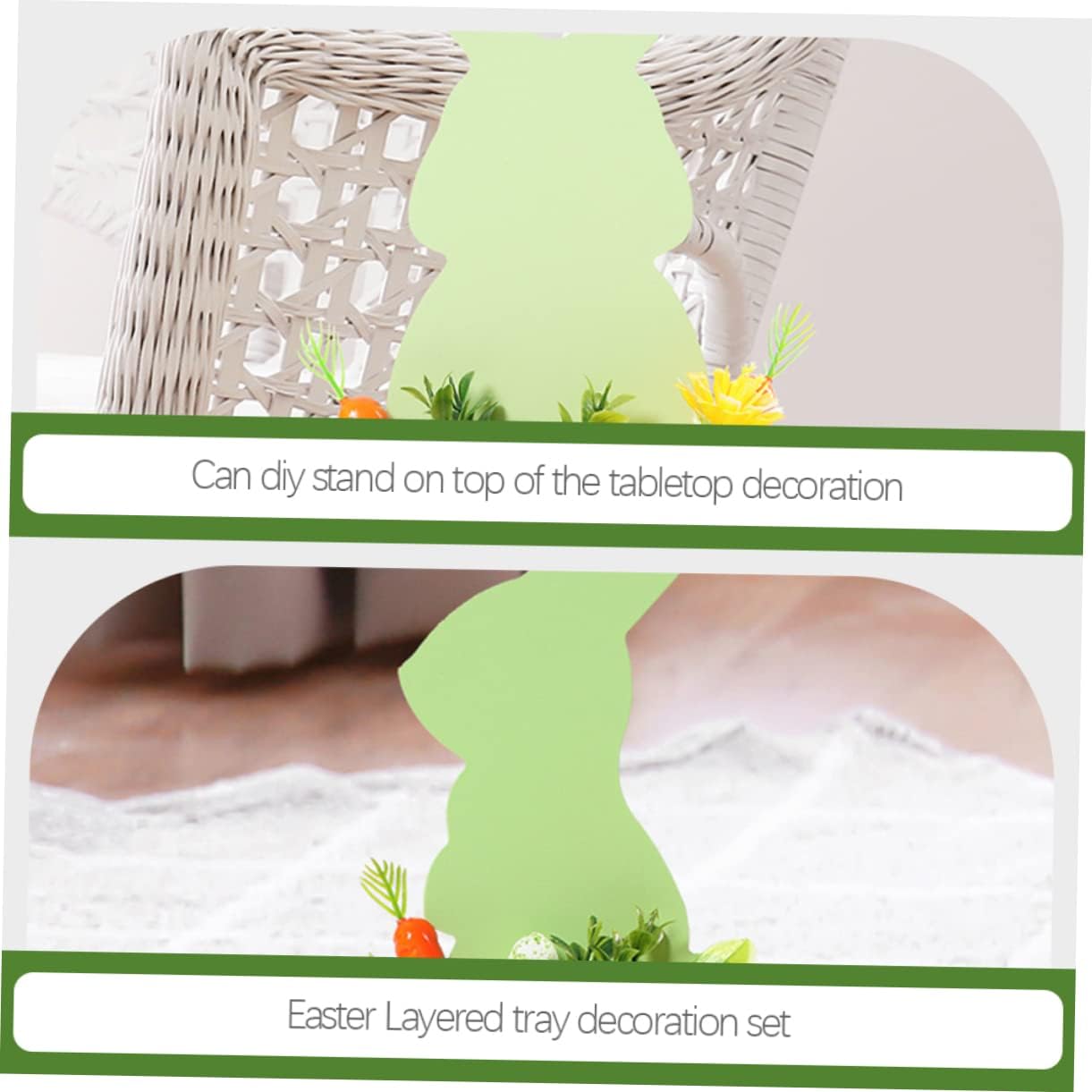 Zerodeko 3pcs Easter Bunny Table Decorations Spring Tabletop Centerpieces for Home Office Party Multi-Purpose Easter Decor Stable Base for Seasonal Celebrations