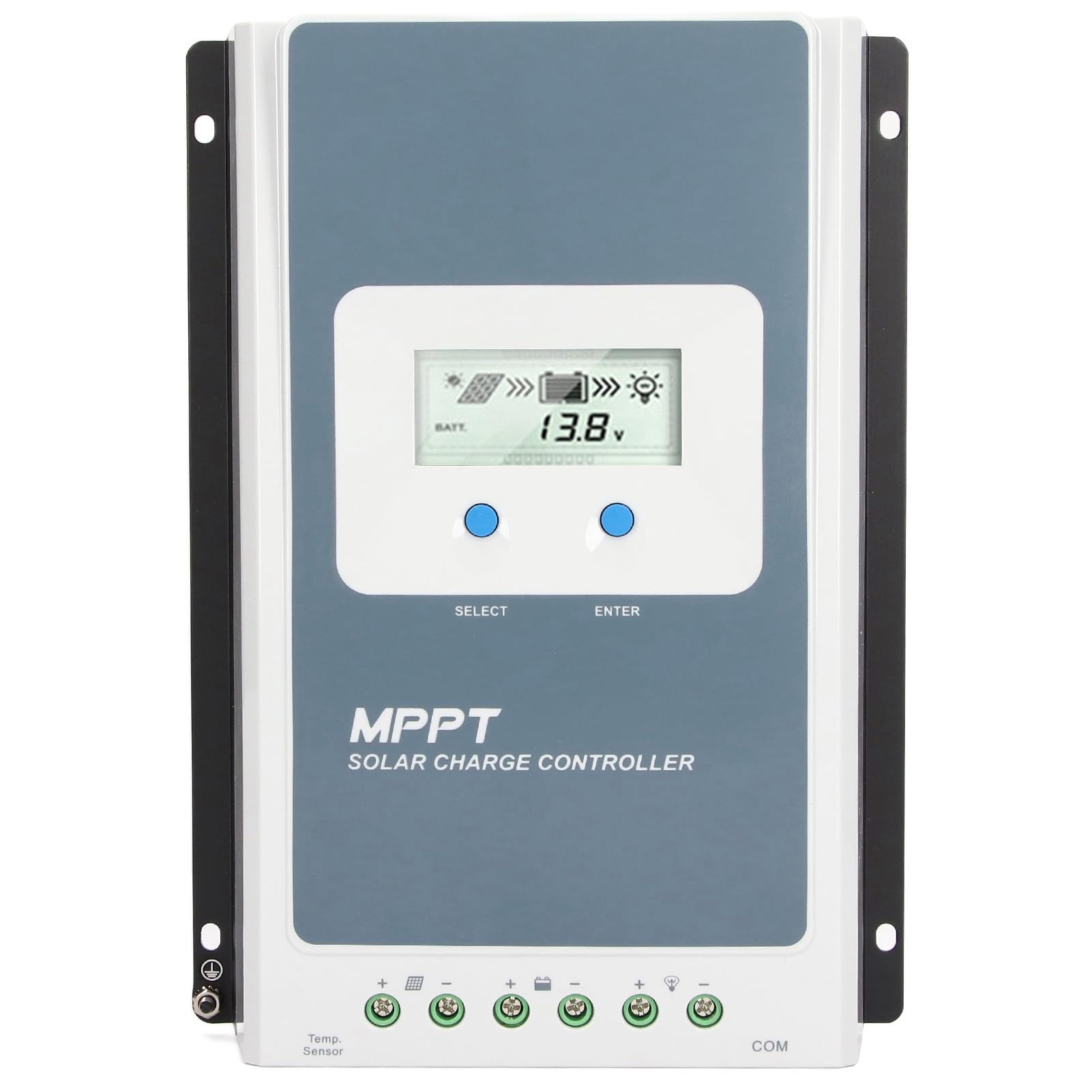 Regolatore di Carica Solare MPPT 40A con Telecomando e Sonda di Temperatura per e Impianti Domestici