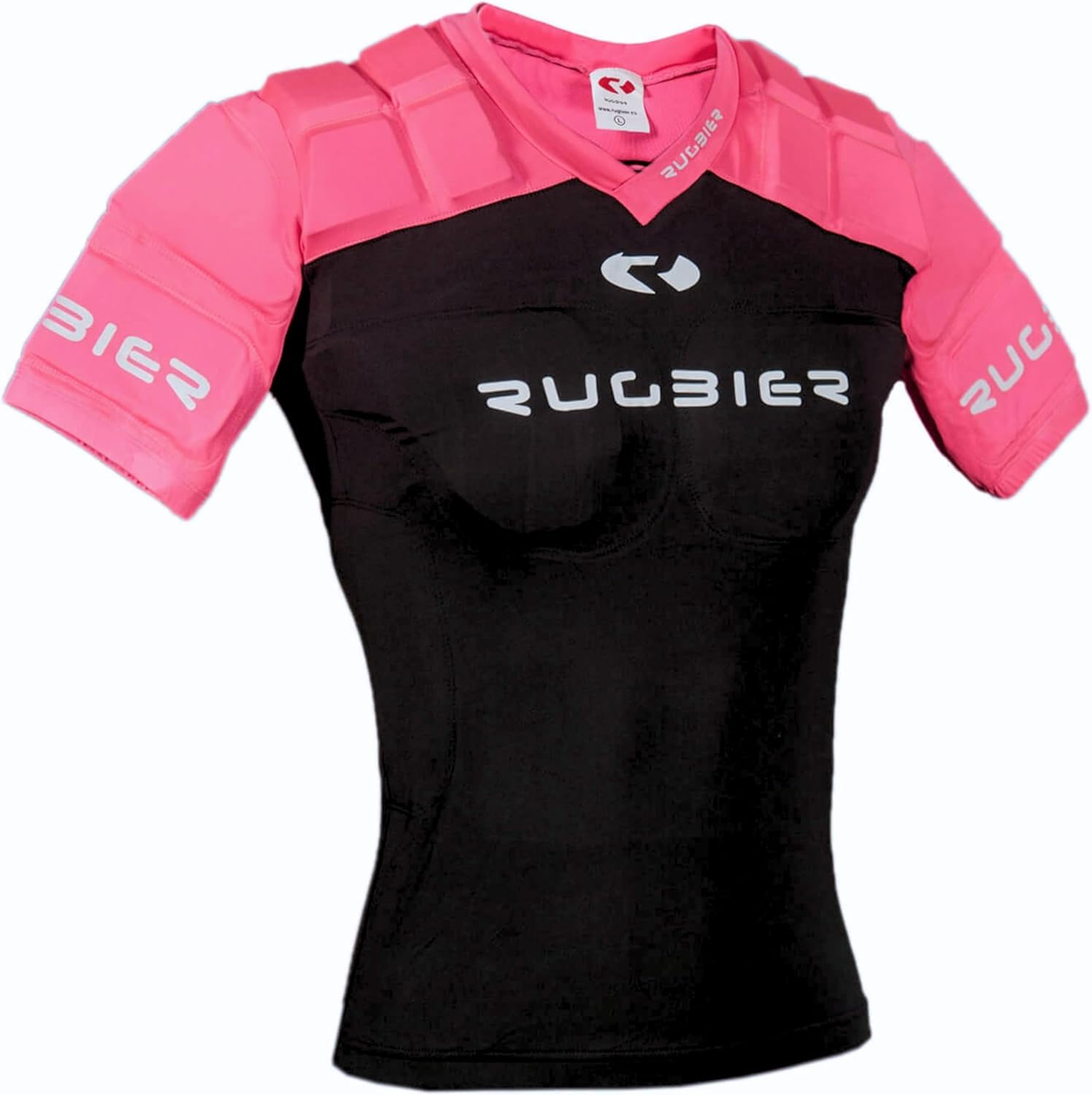 Hombrera de Rugby Profesional para Mujer - Protección de Rugby Acolchada - Categorías Femeninas – Modelo Rosa/Negro. Talla S